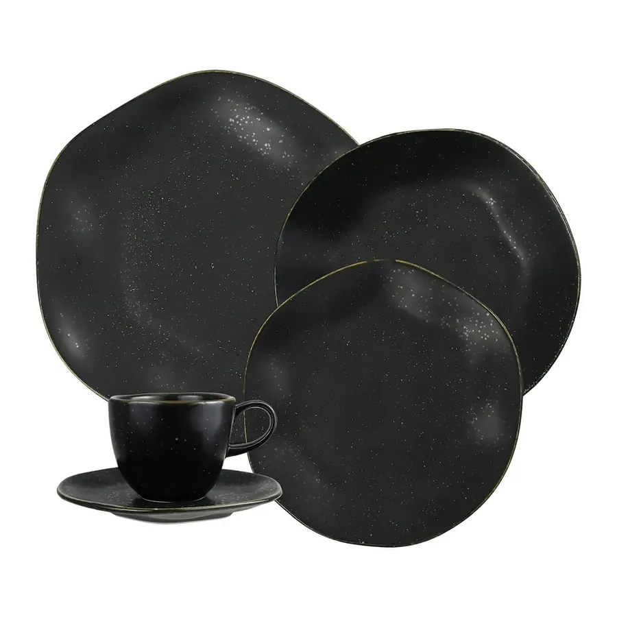 Aparelho de Jantar e Chá Porcelana 30 Peças Ryo Volcano