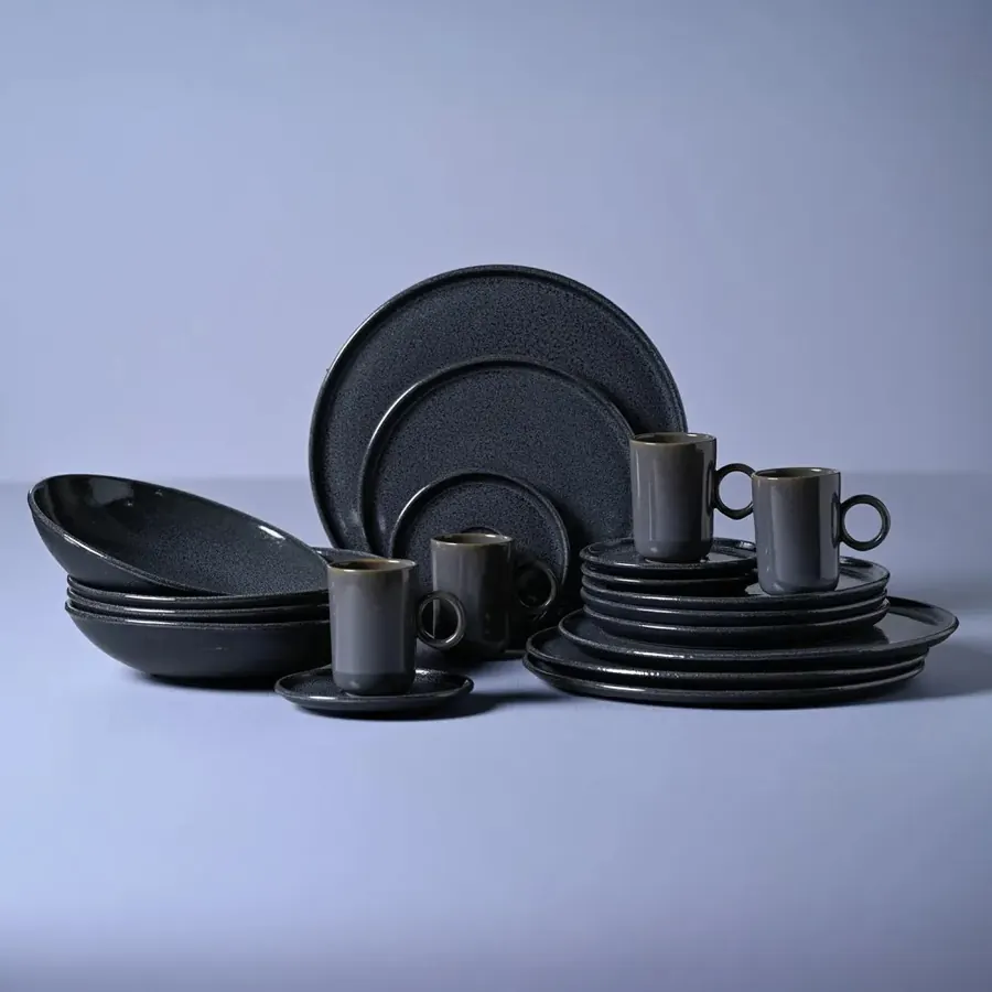 Aparelho De Jantar 30 Peças Basic Dove Porto Brasil Cerâmica Stoneware